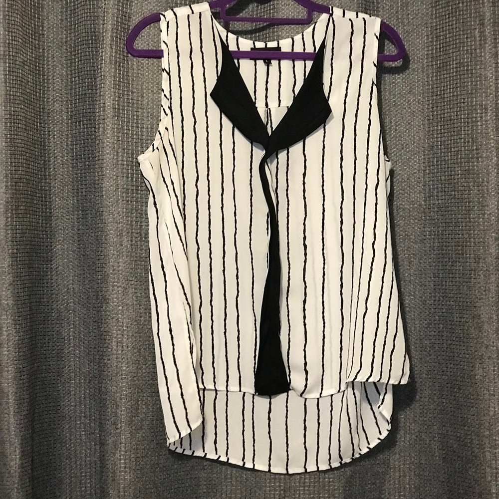 My Michelle white/black striped sleeveless blouse